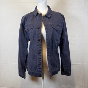 Small Divided Men’s Denim Jacket Navy Blue Classic Button Front Jean Coat - Fall
